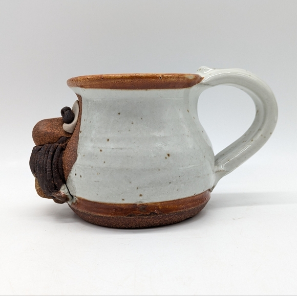 Handmade Quirky Whimsical Earthenware Mustache Face Coffee Mug - Picture 6 of 10